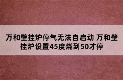 万和壁挂炉停气无法自启动 万和壁挂炉设置45度烧到50才停